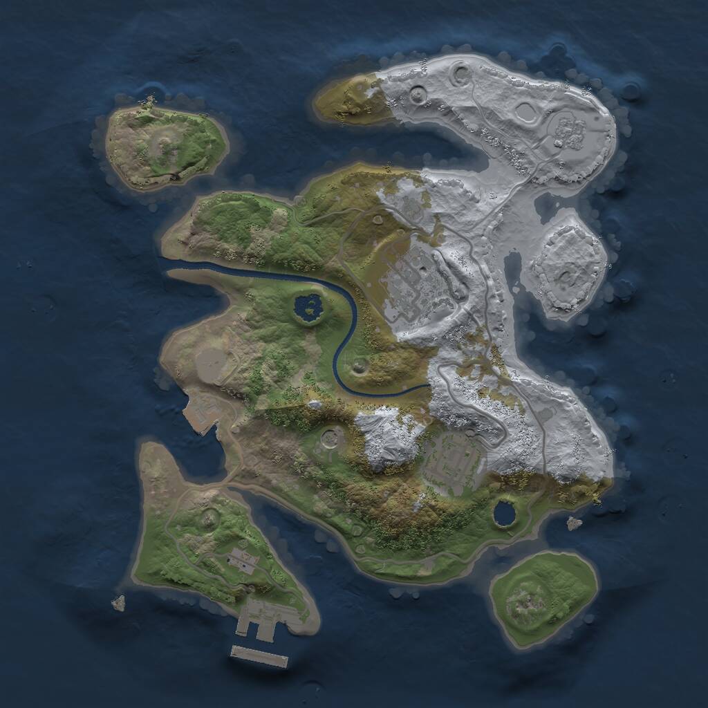 Rust Map: Procedural Map, Size: 2500, Seed: 1867510034, 6 Monuments