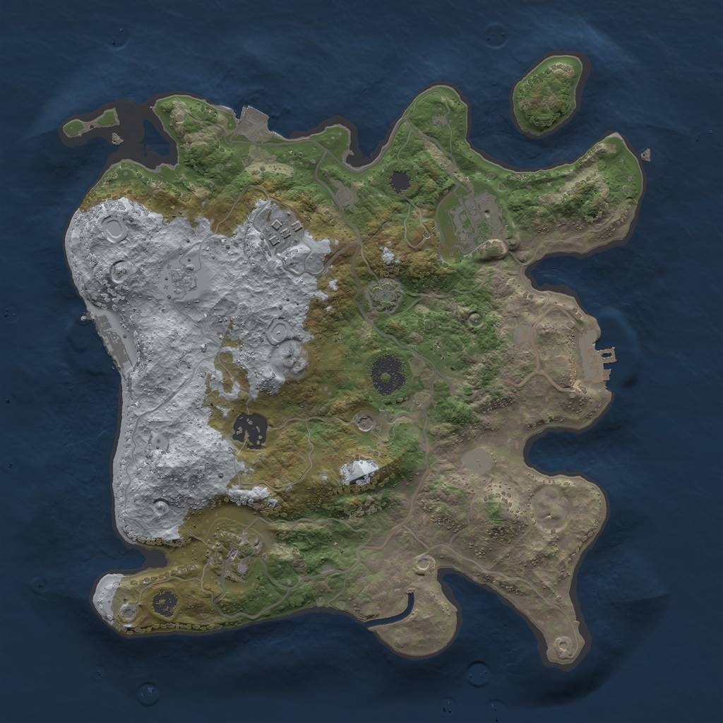 Rust Map: Procedural Map, Size: 3000, Seed: 1964136730, 12 Monuments