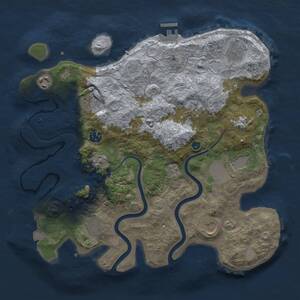 Thumbnail Rust Map: Procedural Map, Size: 3550, Seed: 77434334, 14 Monuments