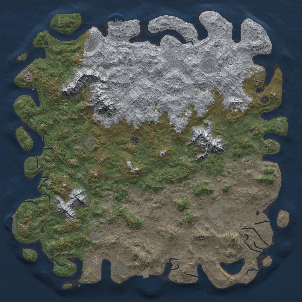 Rust Map: Procedural Map, Size: 6000, Seed: 1675752961, 19 Monuments