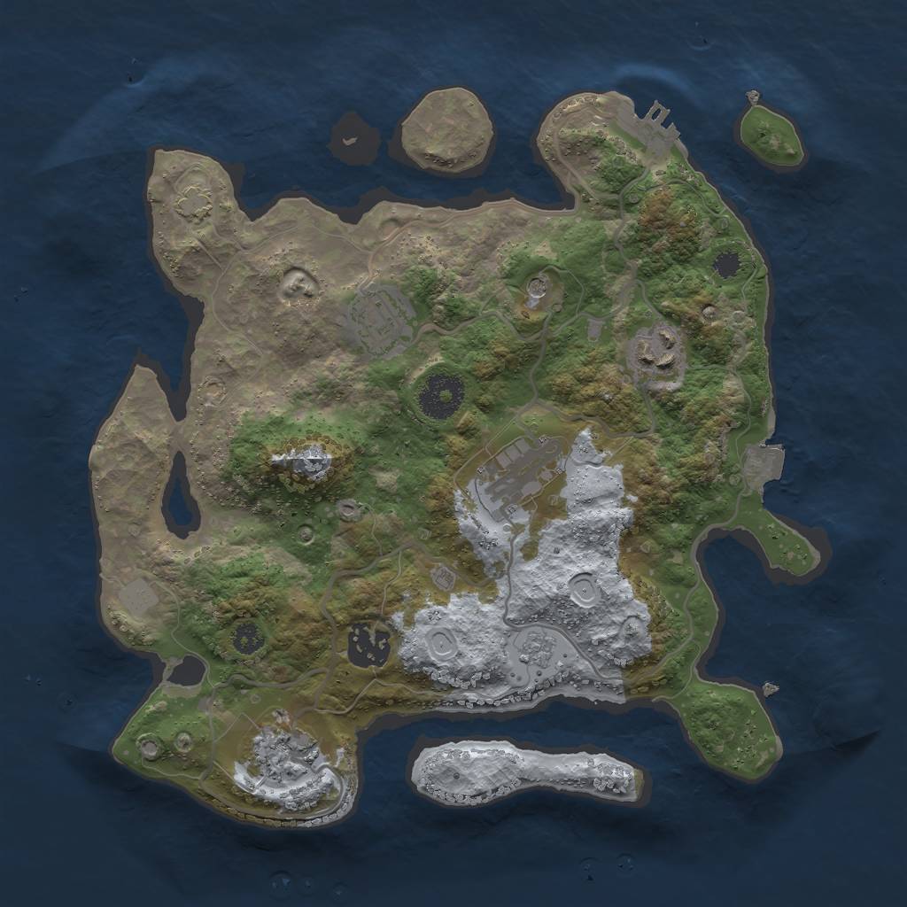 Rust Map: Procedural Map, Size: 3000, Seed: 758383629, 12 Monuments
