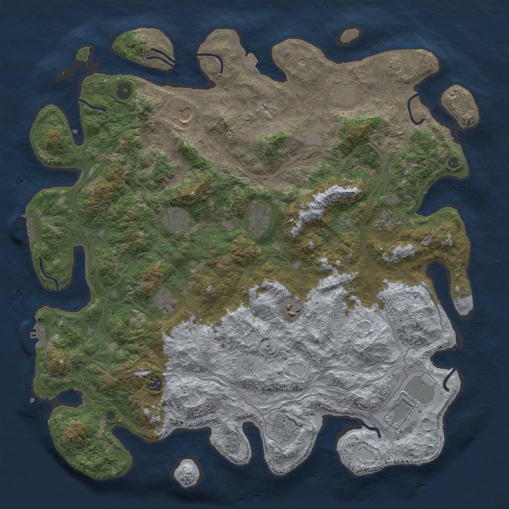Rust Map: Procedural Map, Size: 4750, Seed: 585078837, 19 Monuments