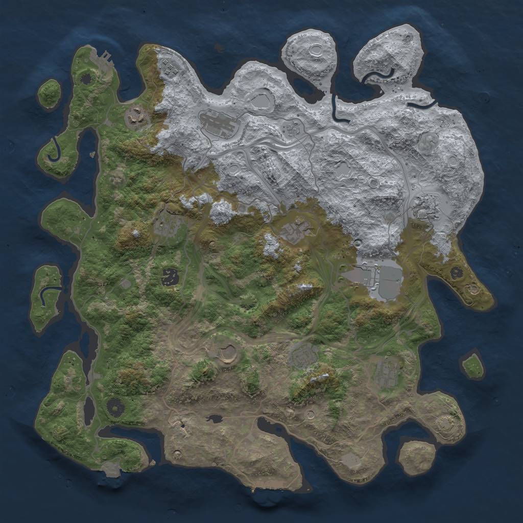 Rust Map: Procedural Map, Size: 4250, Seed: 38118708, 19 Monuments