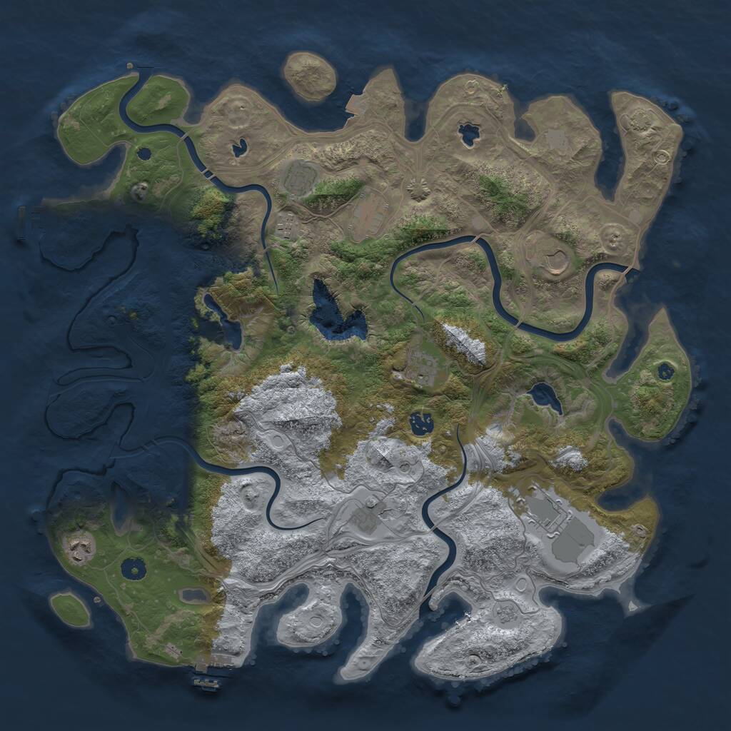 Rust Map: Procedural Map, Size: 4500, Seed: 1523906891, 15 Monuments