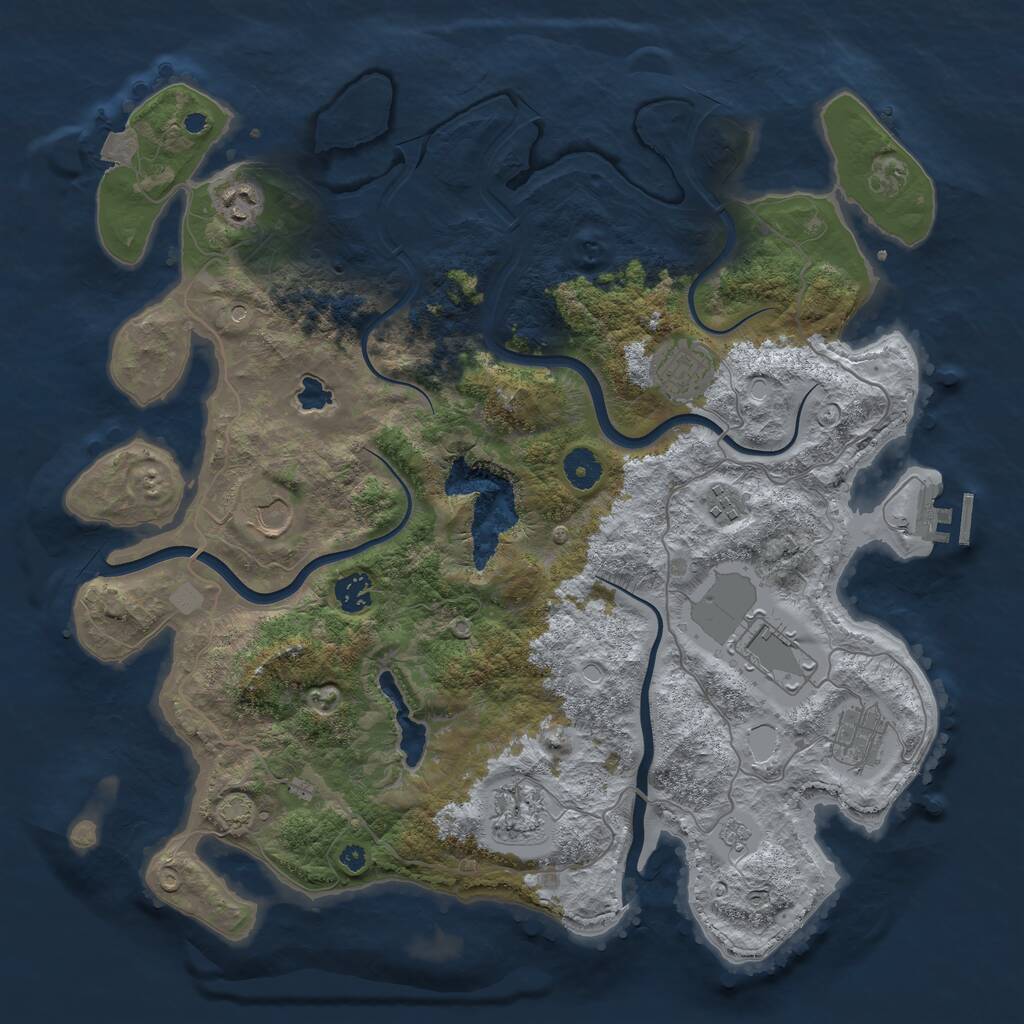 Rust Map: Procedural Map, Size: 4000, Seed: 1062232736, 13 Monuments