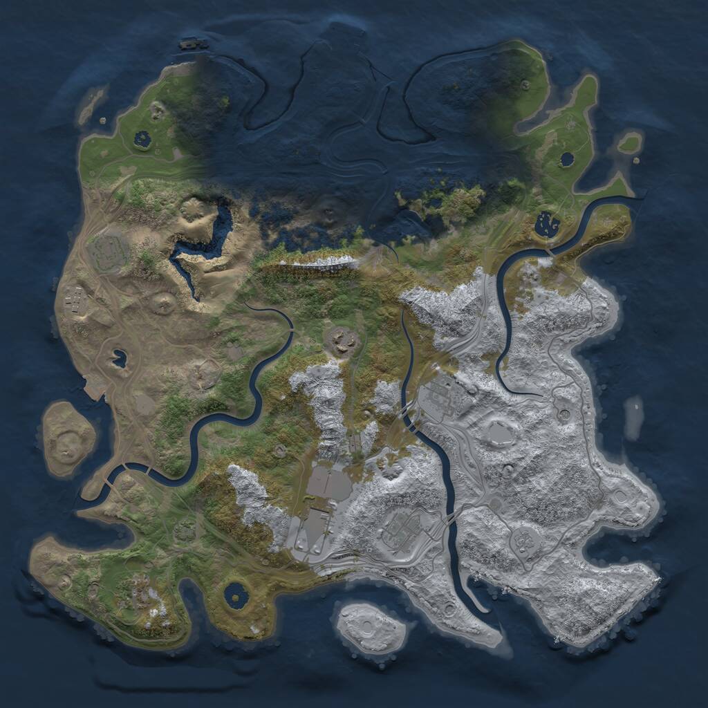 Rust Map: Procedural Map, Size: 4250, Seed: 998792893, 14 Monuments