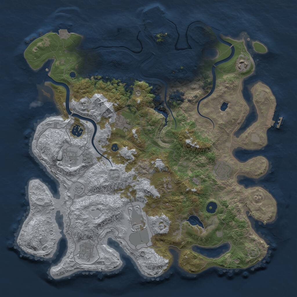 Rust Map: Procedural Map, Size: 4000, Seed: 664156688, 15 Monuments