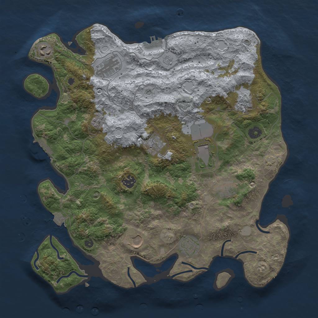 Rust Map: Procedural Map, Size: 3700, Seed: 651315827, 18 Monuments