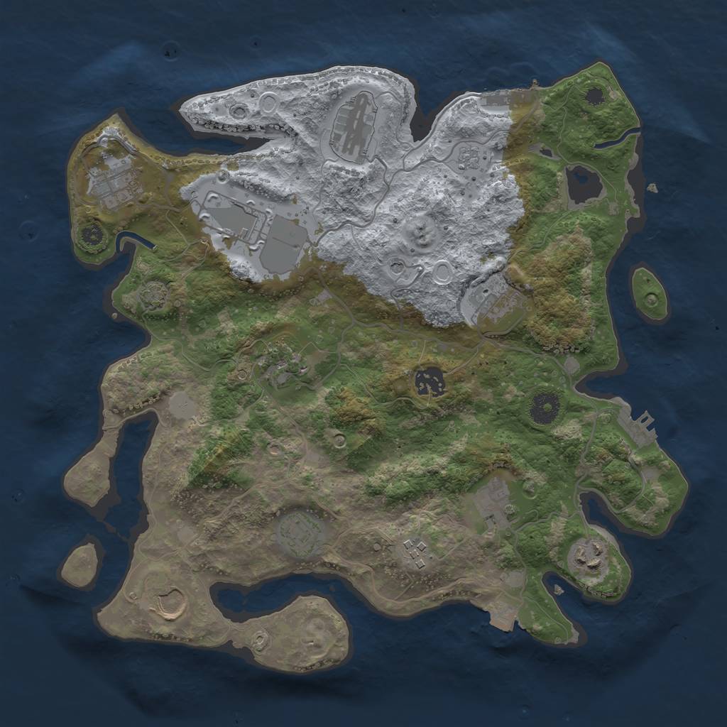 Rust Map: Procedural Map, Size: 3500, Seed: 31670585, 19 Monuments