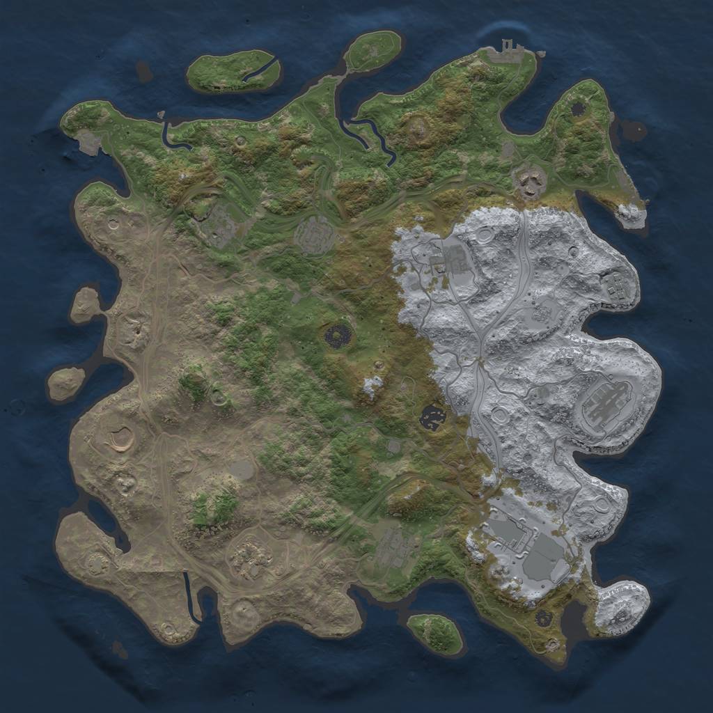 Rust Map: Procedural Map, Size: 4250, Seed: 446941839, 19 Monuments