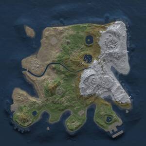 Thumbnail Rust Map: Procedural Map, Size: 2500, Seed: 1390259278, 7 Monuments