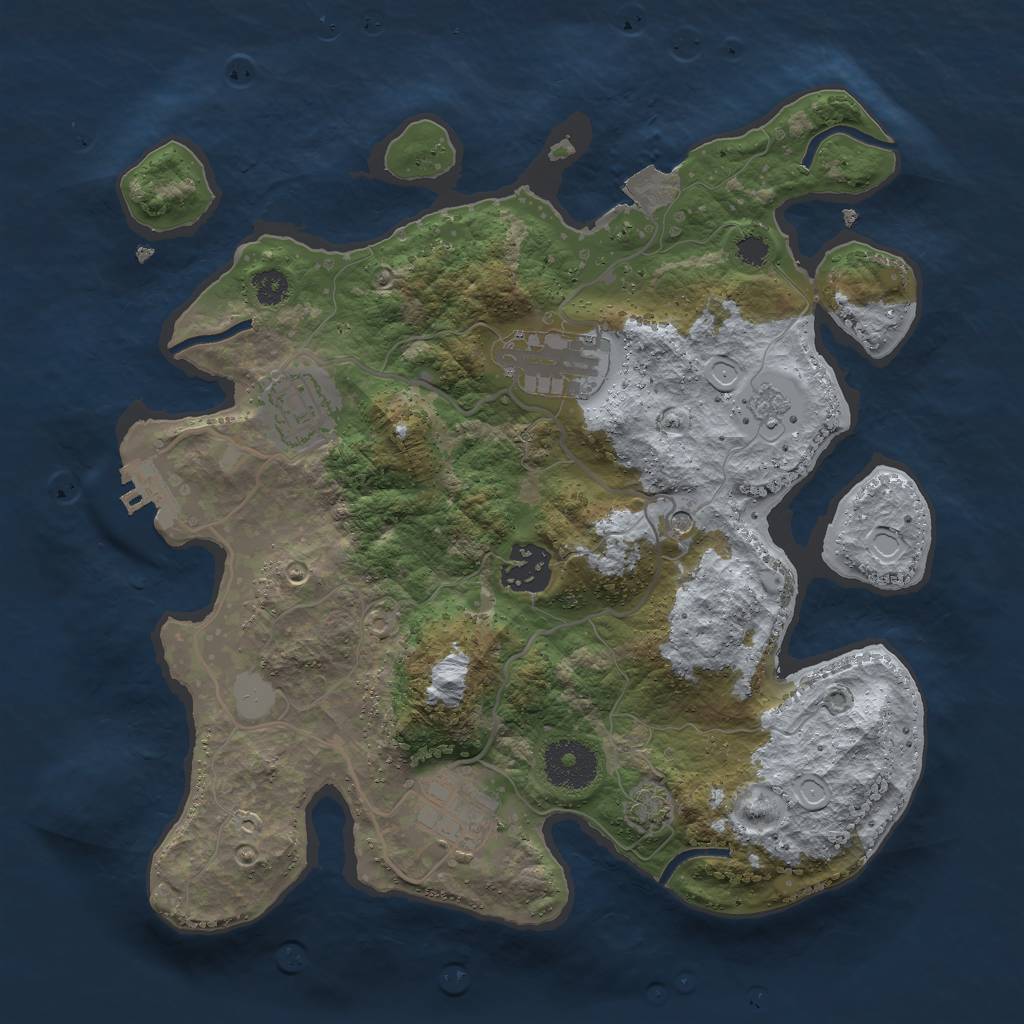 Rust Map: Procedural Map, Size: 3000, Seed: 6662135, 11 Monuments