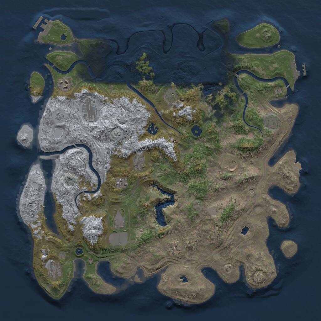 Rust Map: Procedural Map, Size: 4500, Seed: 265417329, 17 Monuments