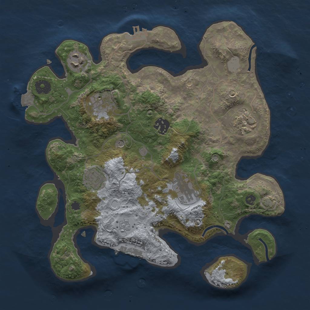 Rust Map: Procedural Map, Size: 3000, Seed: 415549078, 14 Monuments
