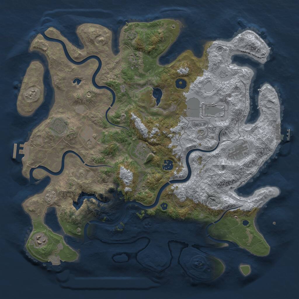 Rust Map: Procedural Map, Size: 4096, Seed: 1982847954, 15 Monuments