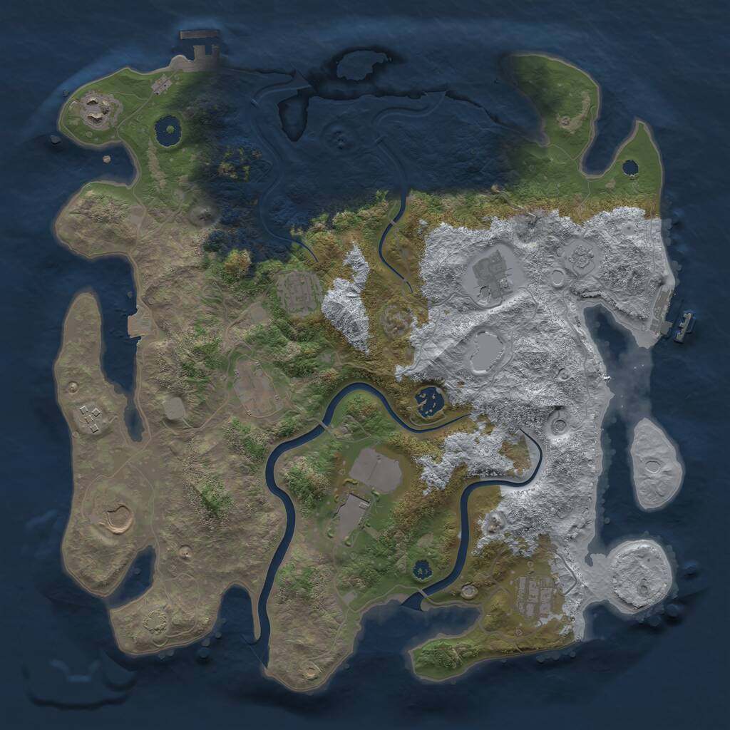 Rust Map: Procedural Map, Size: 3850, Seed: 1438596466, 15 Monuments