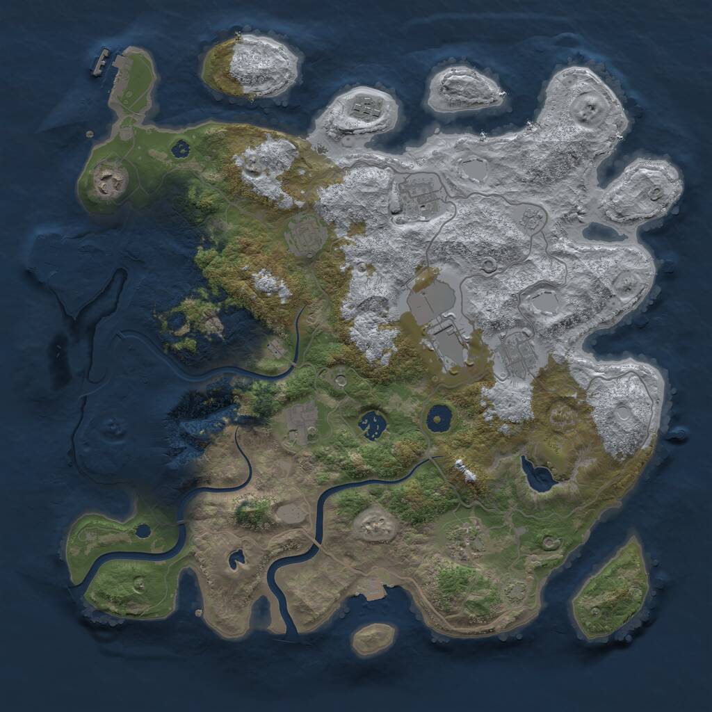 Rust Map: Procedural Map, Size: 4000, Seed: 1013051785, 15 Monuments