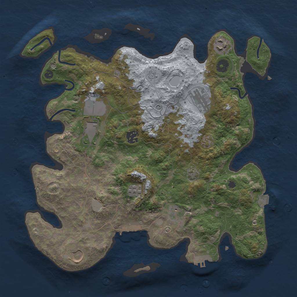 Rust Map: Procedural Map, Size: 3500, Seed: 11012024, 15 Monuments