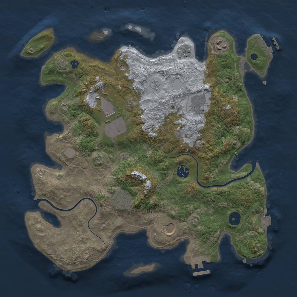 Rust Map: Procedural Map, Size: 3500, Seed: 11012024, 13 Monuments