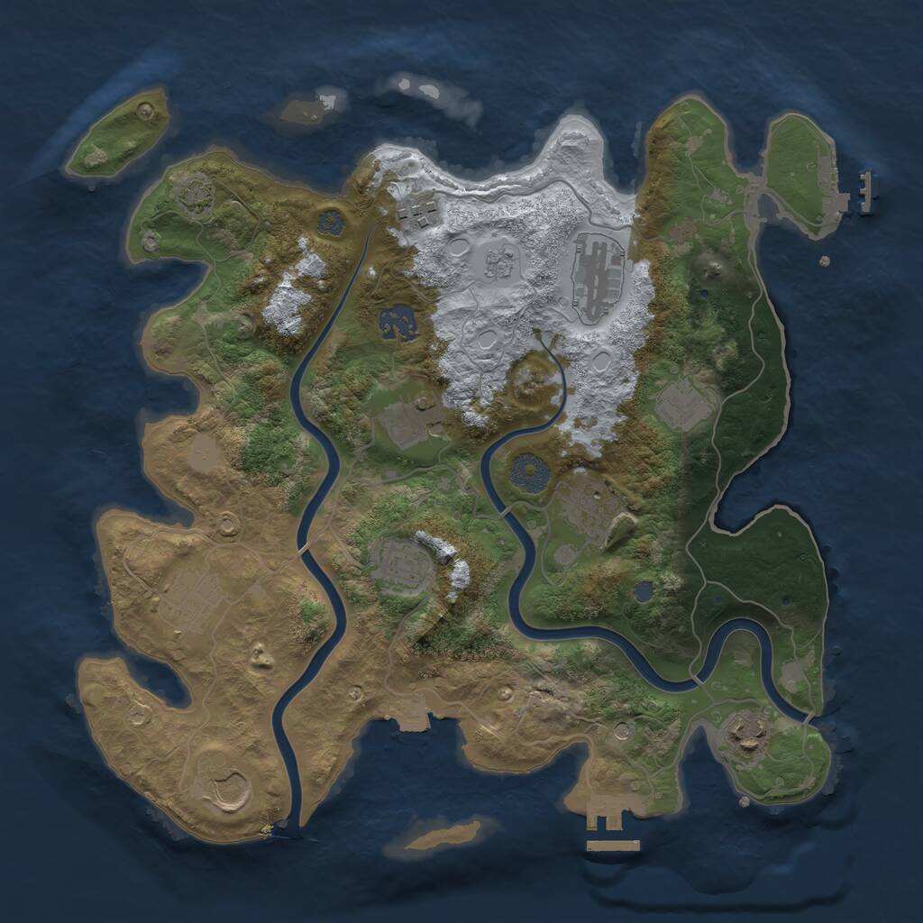 Rust Map: Procedural Map, Size: 3500, Seed: 11012024, 15 Monuments