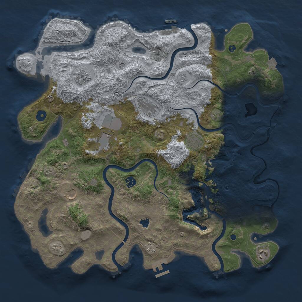 Rust Map: Procedural Map, Size: 4200, Seed: 1889686286, 14 Monuments