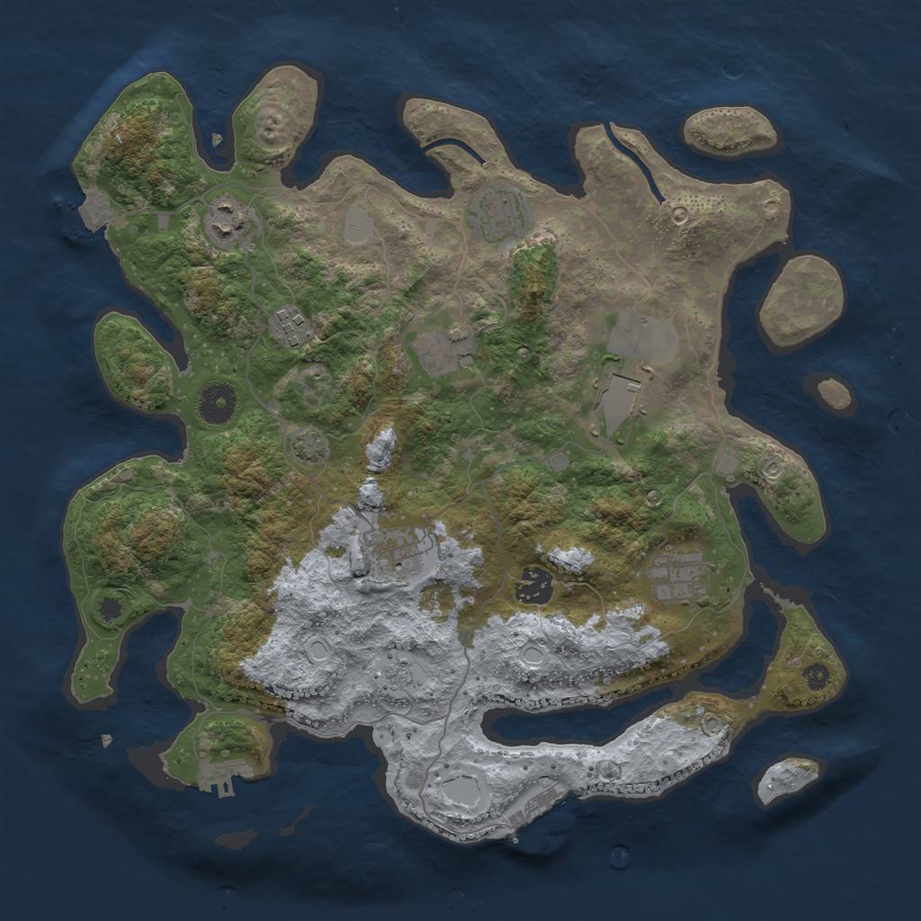 Rust Map: Procedural Map, Size: 3600, Seed: 754, 15 Monuments