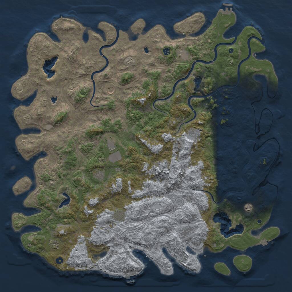 Rust Map: Procedural Map, Size: 6000, Seed: 1039280966, 17 Monuments