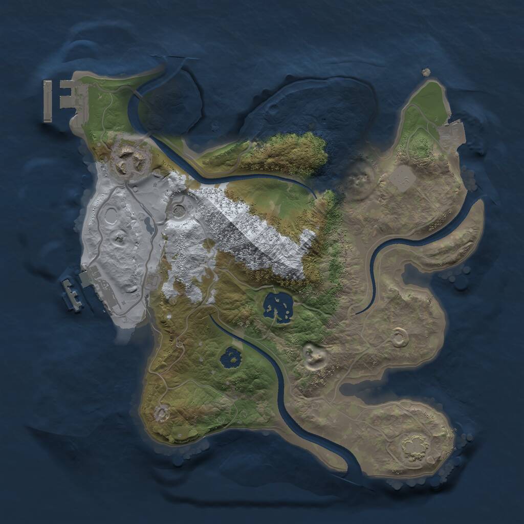 Rust Map: Procedural Map, Size: 2500, Seed: 839177536, 7 Monuments
