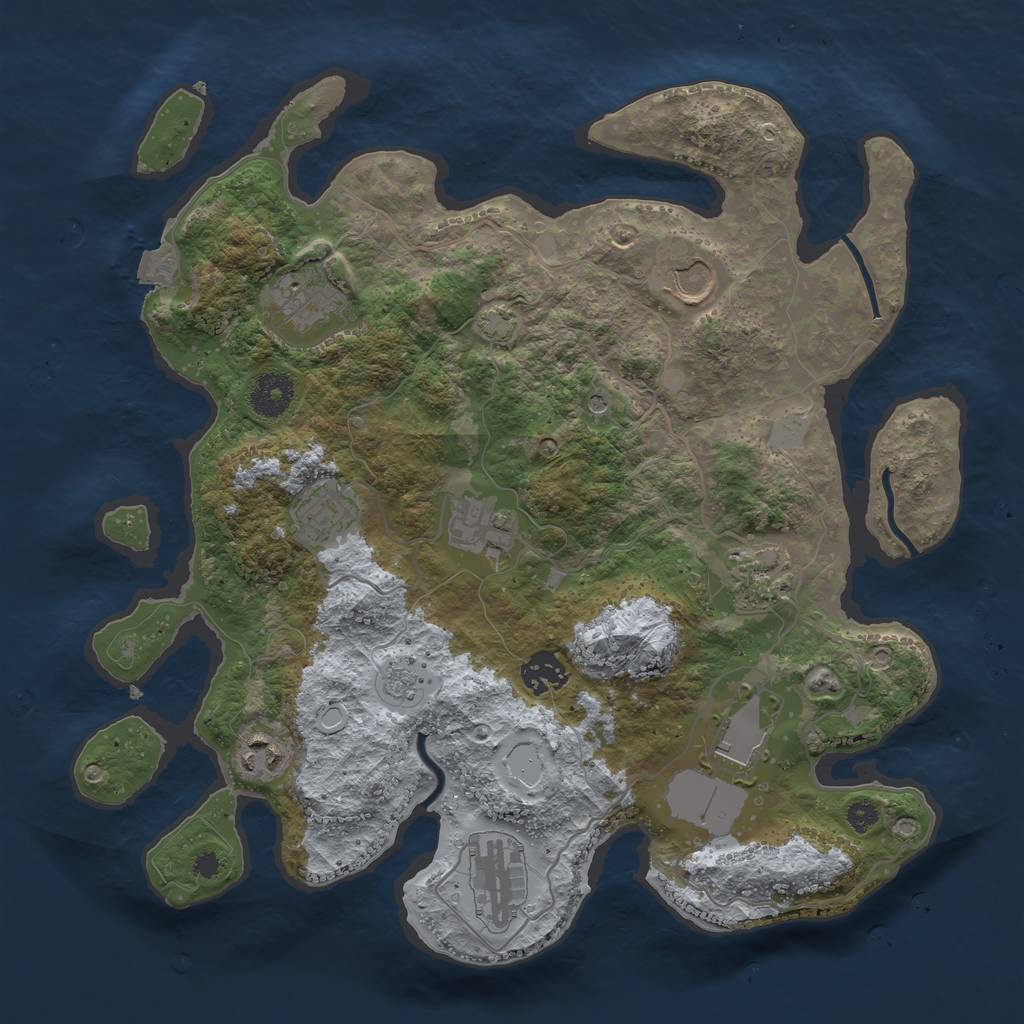 Rust Map: Procedural Map, Size: 3500, Seed: 1985053656, 15 Monuments