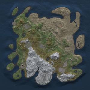 Thumbnail Rust Map: Procedural Map, Size: 3500, Seed: 1985053656, 15 Monuments