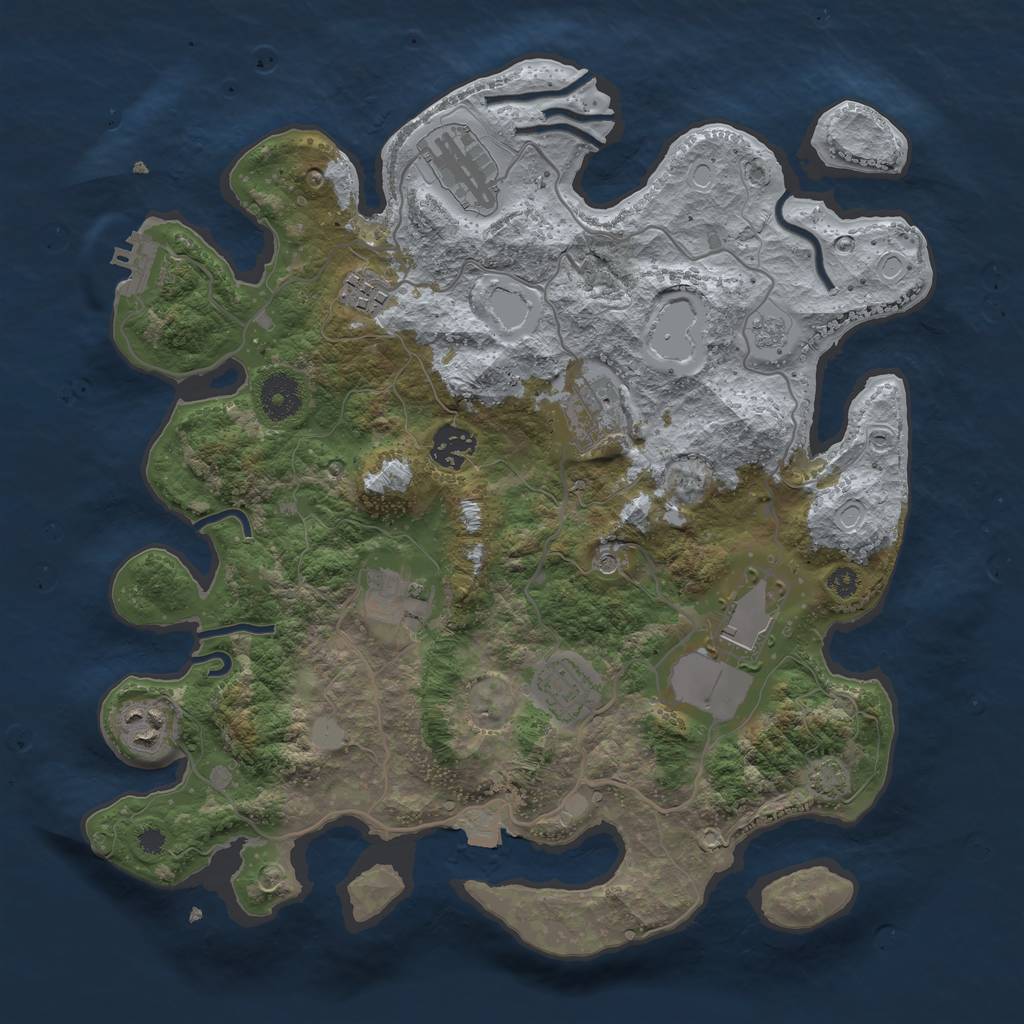 Rust Map: Procedural Map, Size: 3500, Seed: 1108333493, 15 Monuments