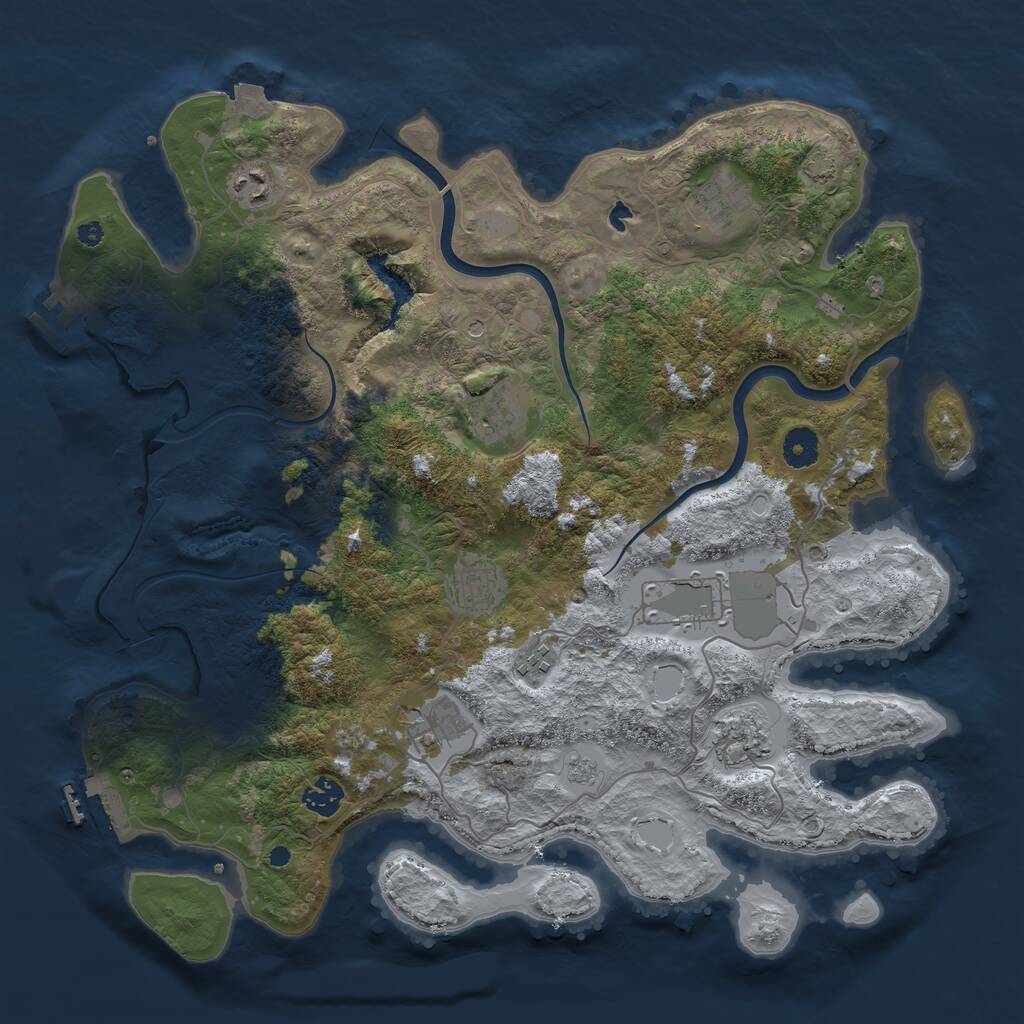 Rust Map: Procedural Map, Size: 4000, Seed: 1116438429, 15 Monuments