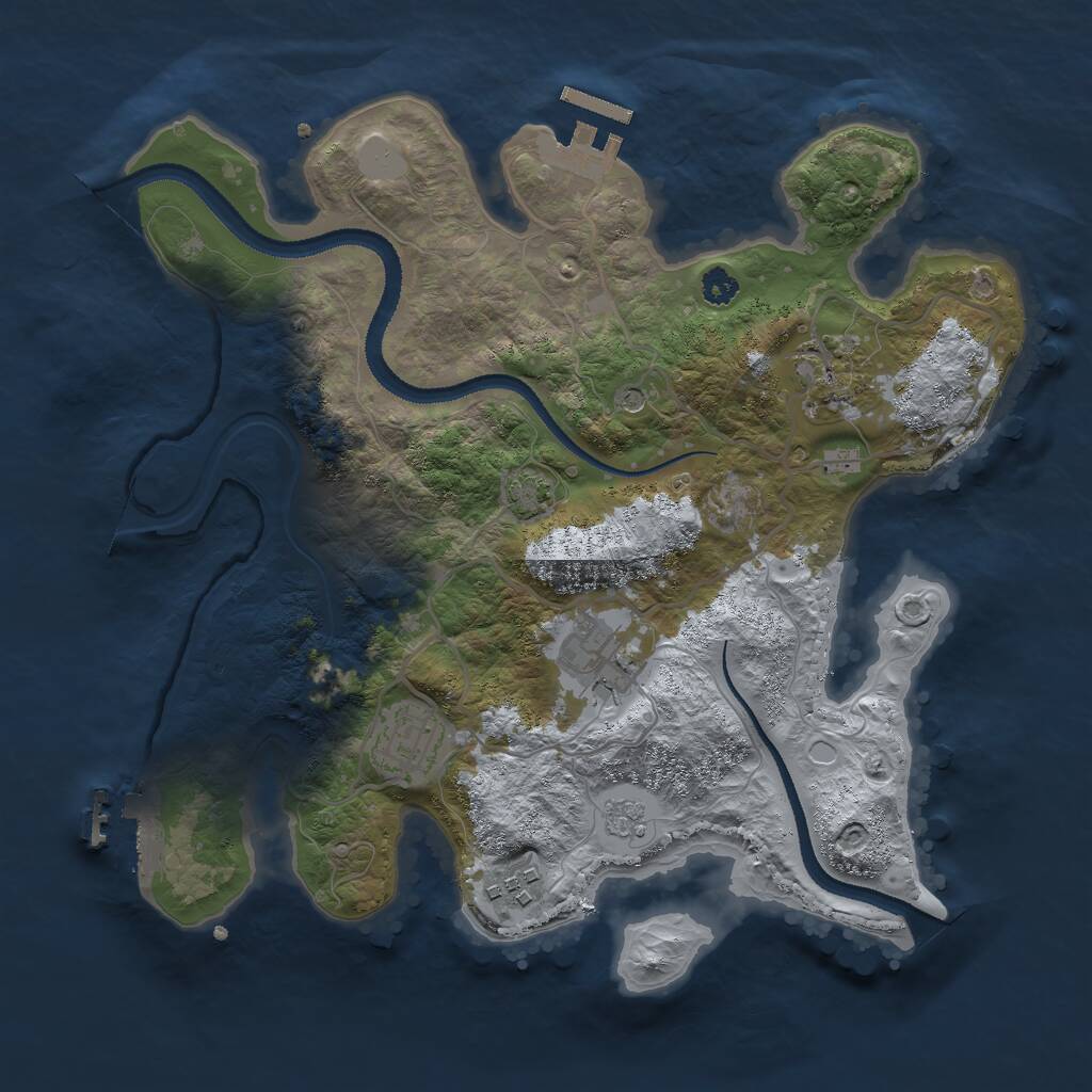 Rust Map: Procedural Map, Size: 3000, Seed: 1304957490, 10 Monuments