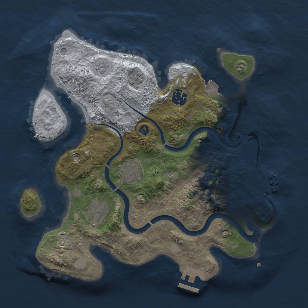 Rust Map: Procedural Map, Size: 3000, Seed: 4127906, 10 Monuments