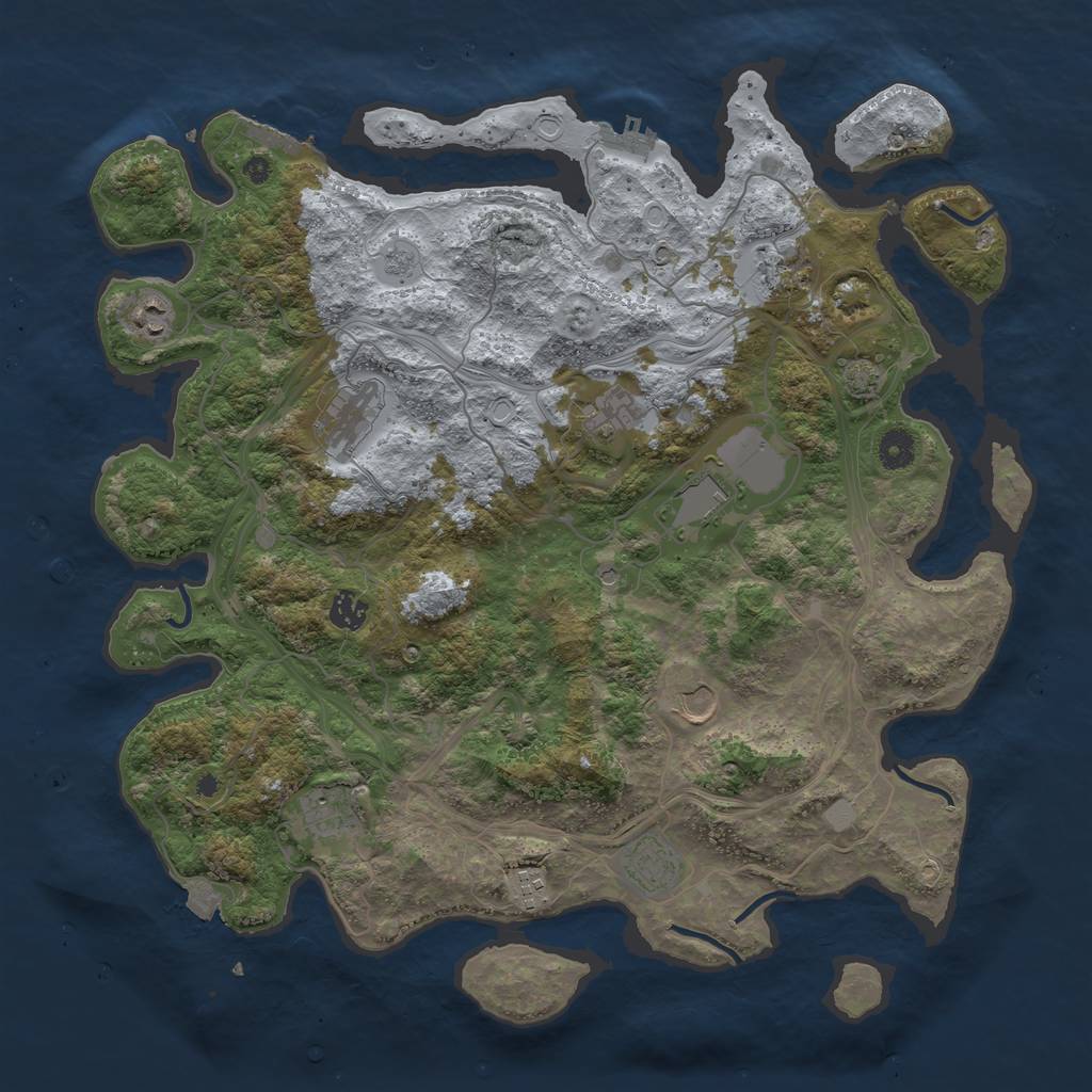 Rust Map: Procedural Map, Size: 4250, Seed: 62, 18 Monuments