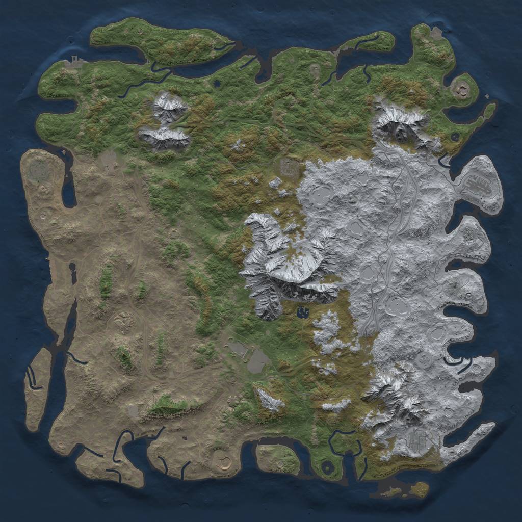 Rust Map: Procedural Map, Size: 6000, Seed: 15653423, 19 Monuments