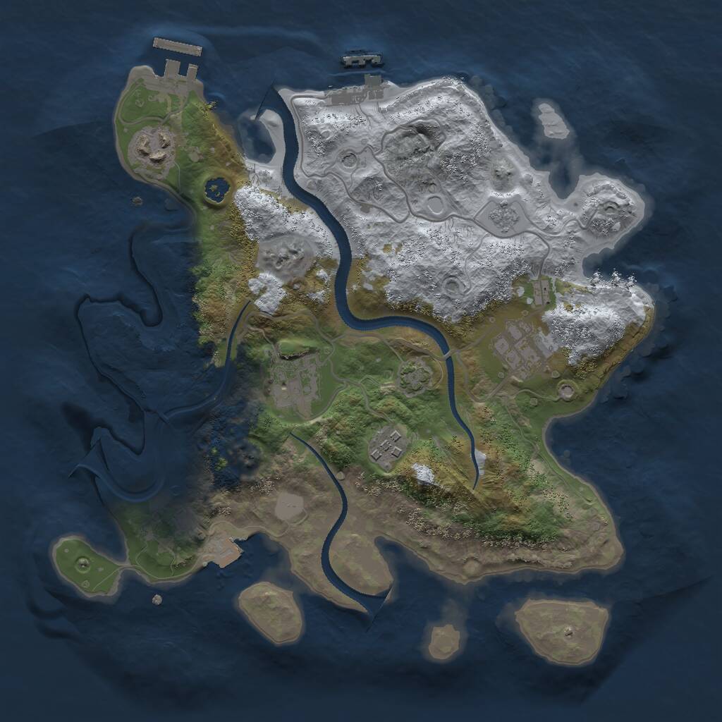 Rust Map: Procedural Map, Size: 3000, Seed: 186616838, 10 Monuments
