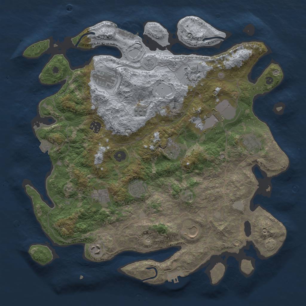 Rust Map: Procedural Map, Size: 4000, Seed: 622672685, 19 Monuments