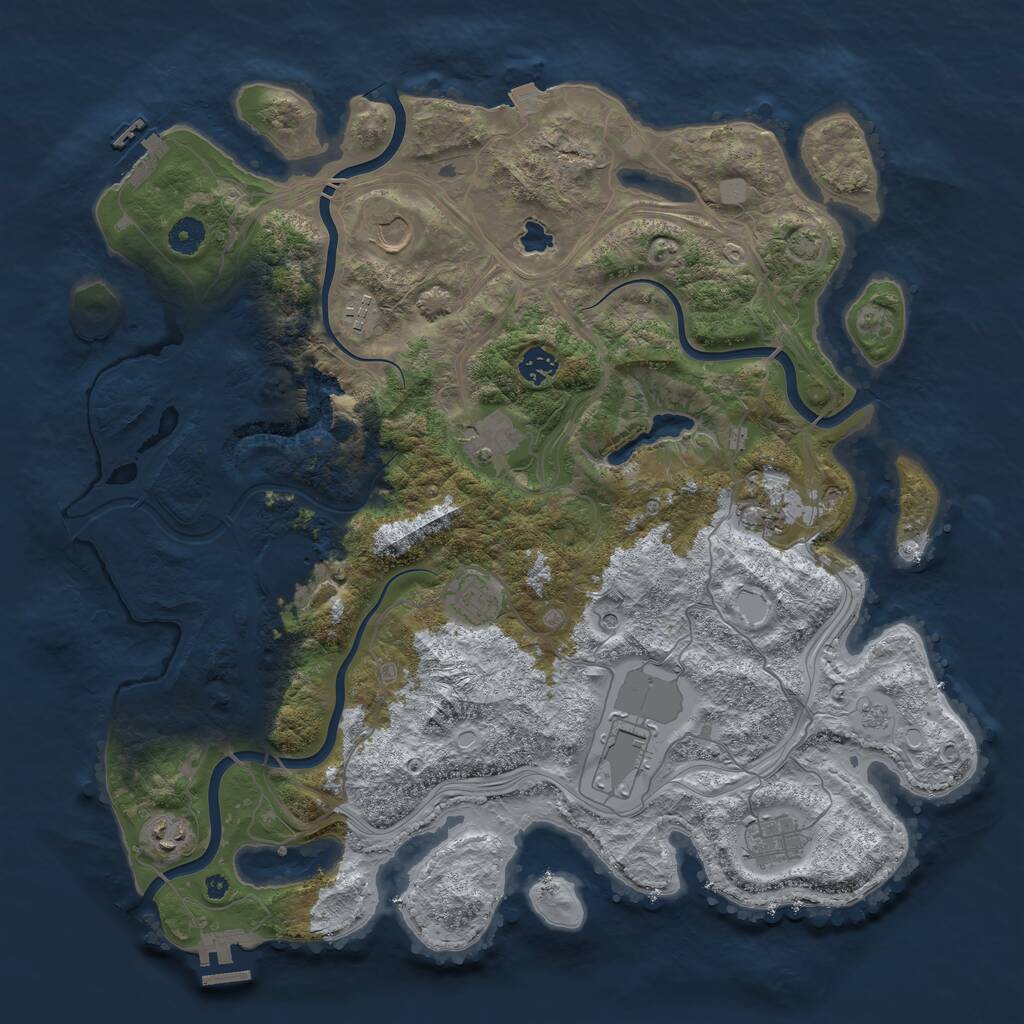 Rust Map: Procedural Map, Size: 4250, Seed: 402145583, 16 Monuments