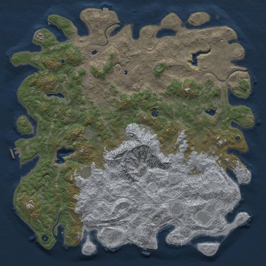 Rust Map: Procedural Map, Size: 5700, Seed: 50000, 17 Monuments