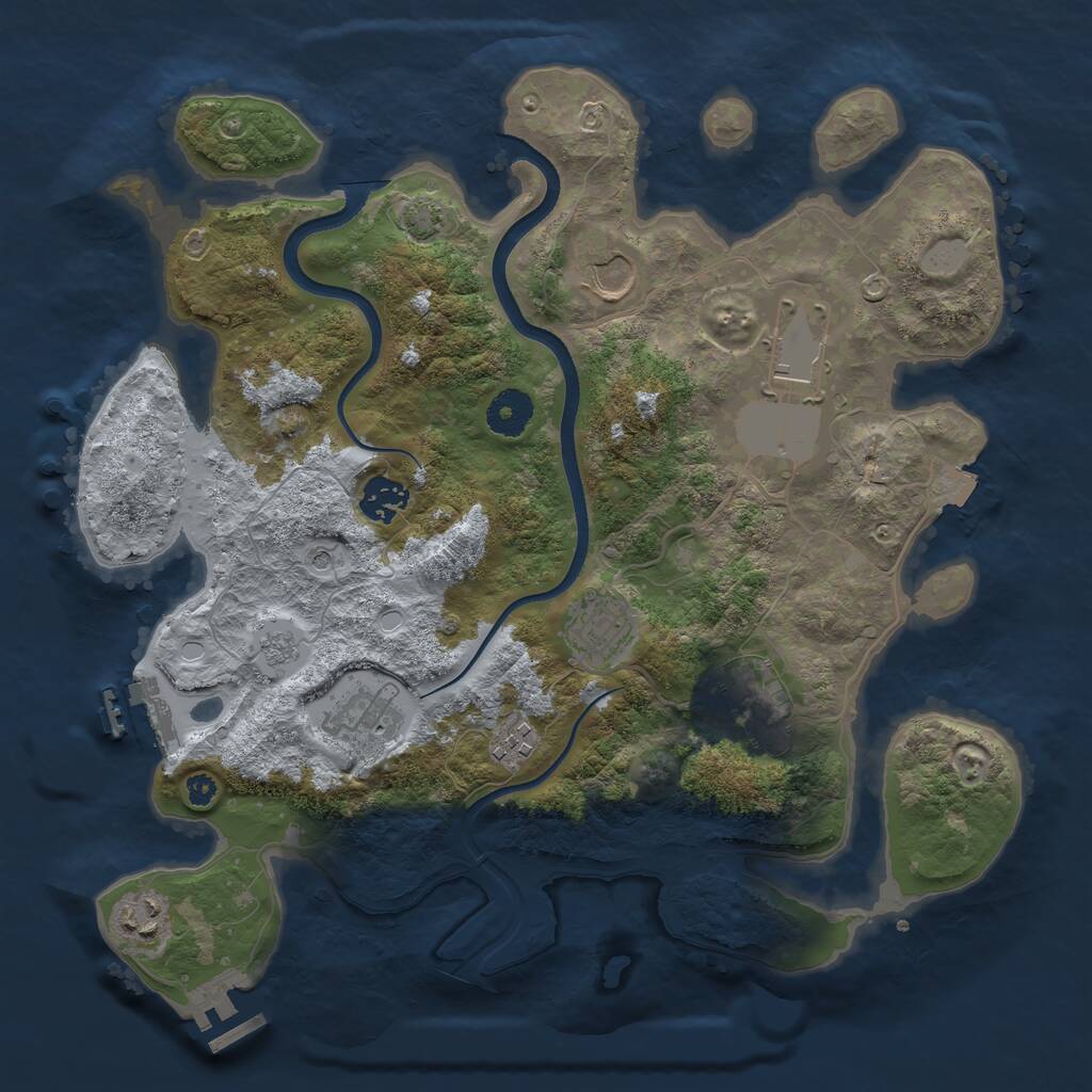 Rust Map: Procedural Map, Size: 3550, Seed: 1138807680, 14 Monuments