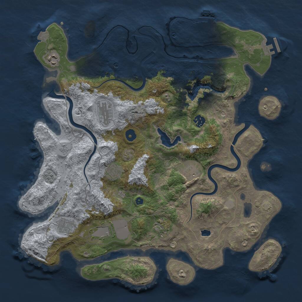 Rust Map: Procedural Map, Size: 4000, Seed: 6159432, 15 Monuments