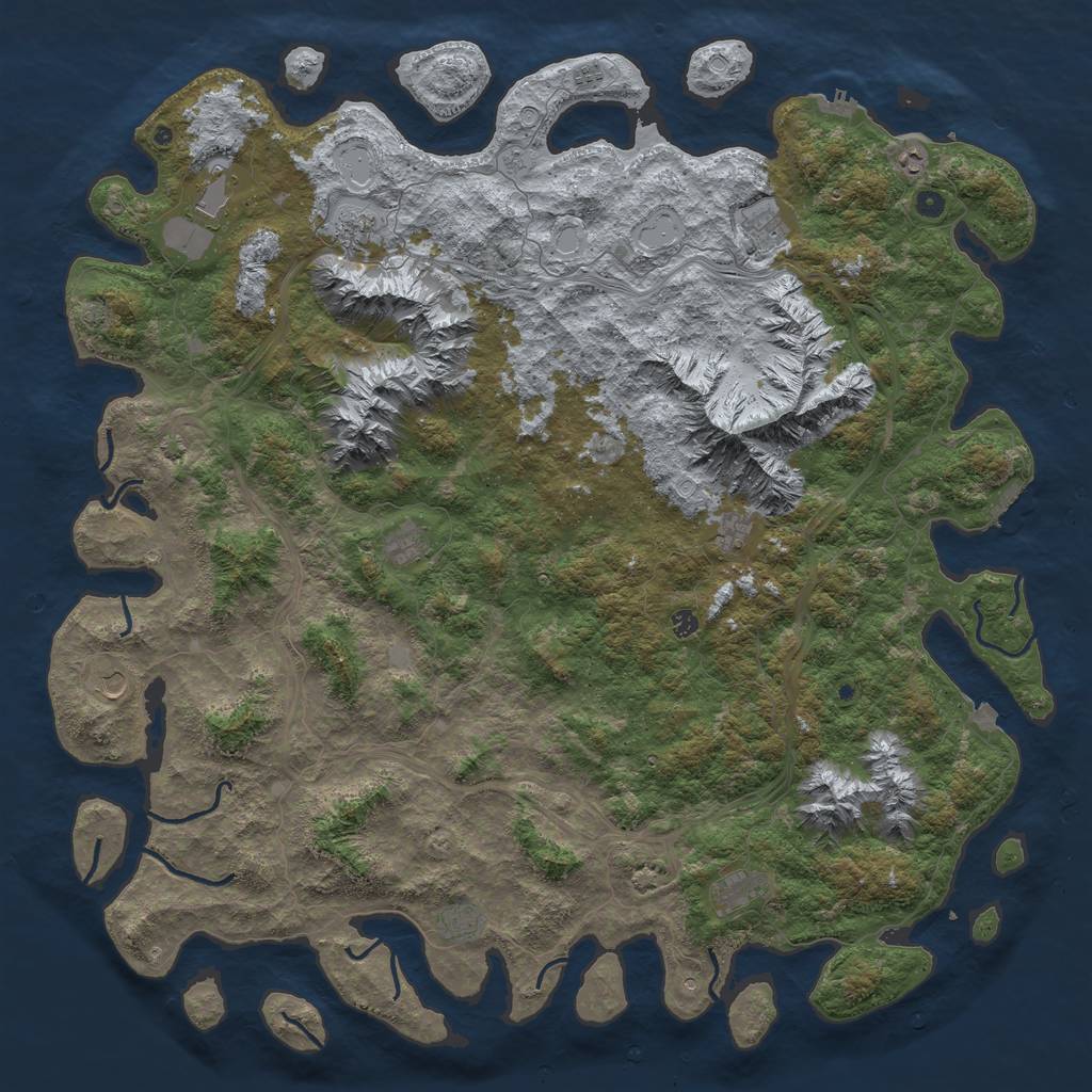 Rust Map: Procedural Map, Size: 6000, Seed: 538372292, 19 Monuments
