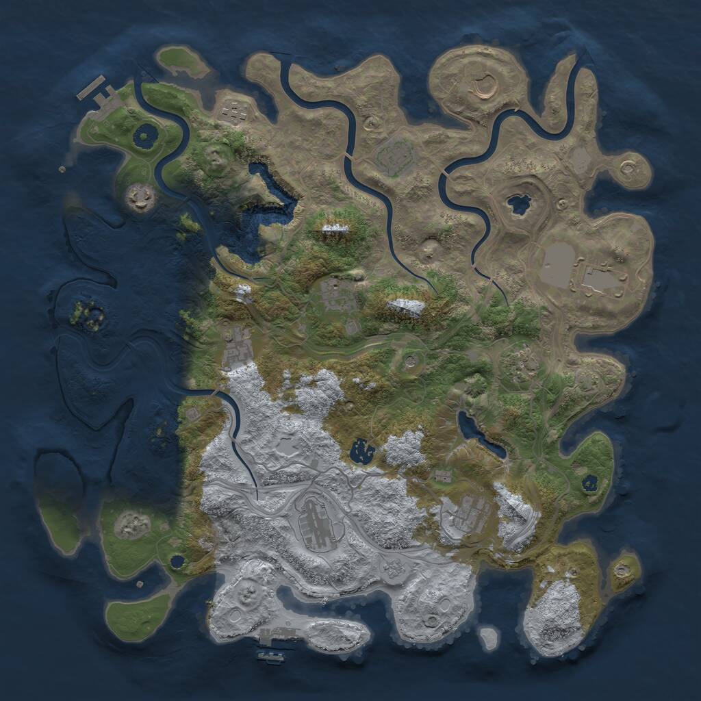 Rust Map: Procedural Map, Size: 4250, Seed: 1523810440, 17 Monuments