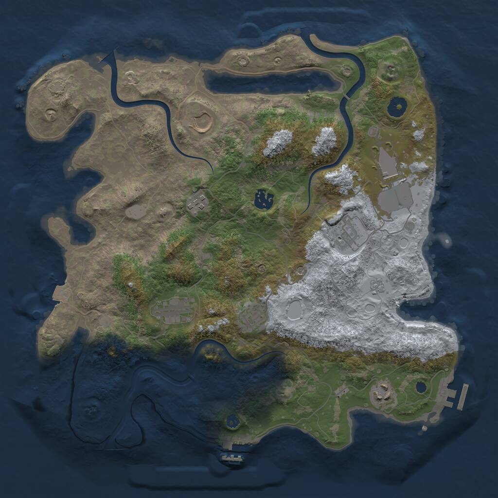 Rust Map: Procedural Map, Size: 3750, Seed: 559201324, 14 Monuments