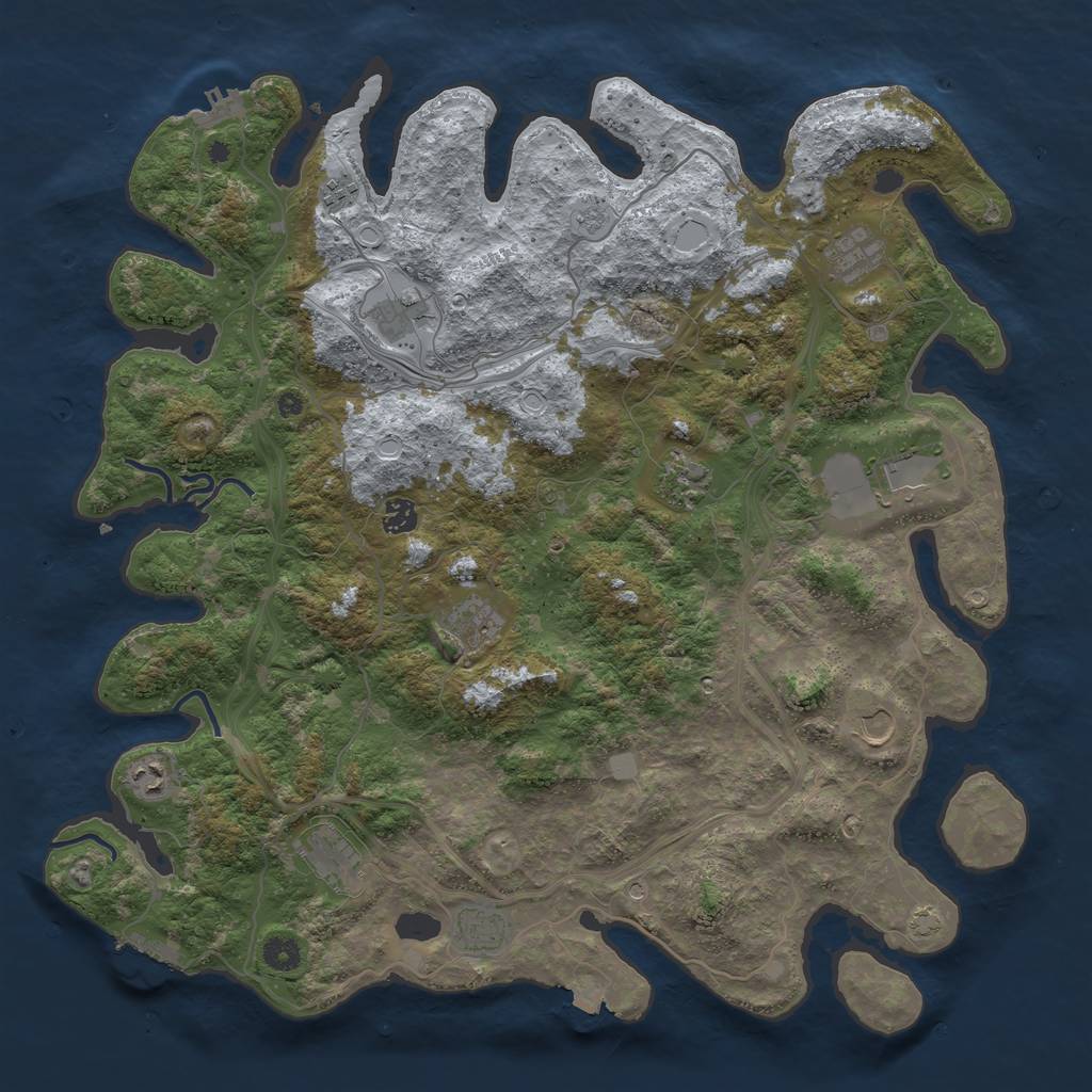 Rust Map: Procedural Map, Size: 4500, Seed: 6236123, 19 Monuments