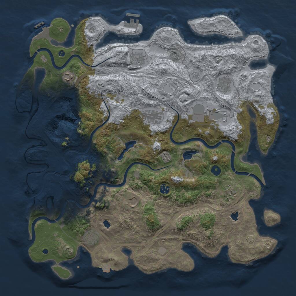 Rust Map: Procedural Map, Size: 4500, Seed: 1742776912, 16 Monuments