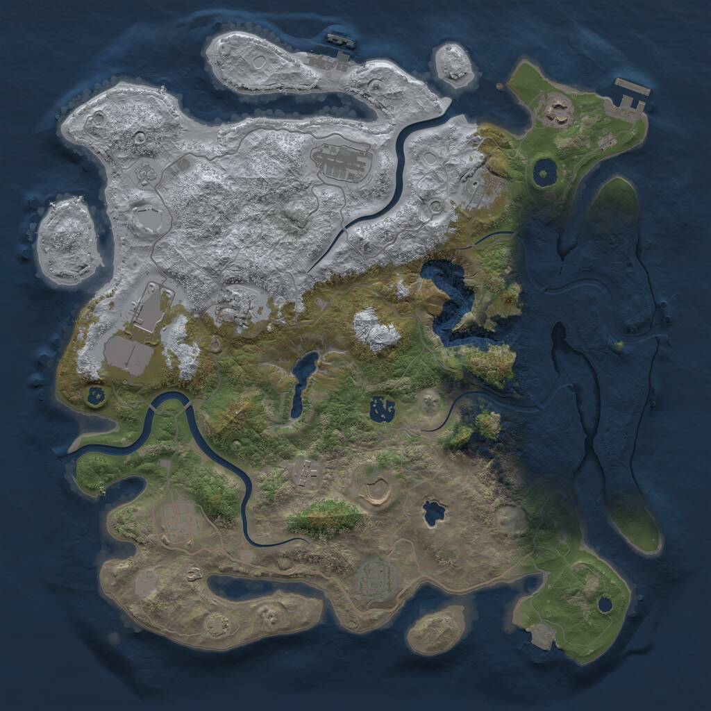 Rust Map: Procedural Map, Size: 4000, Seed: 1506820845, 16 Monuments