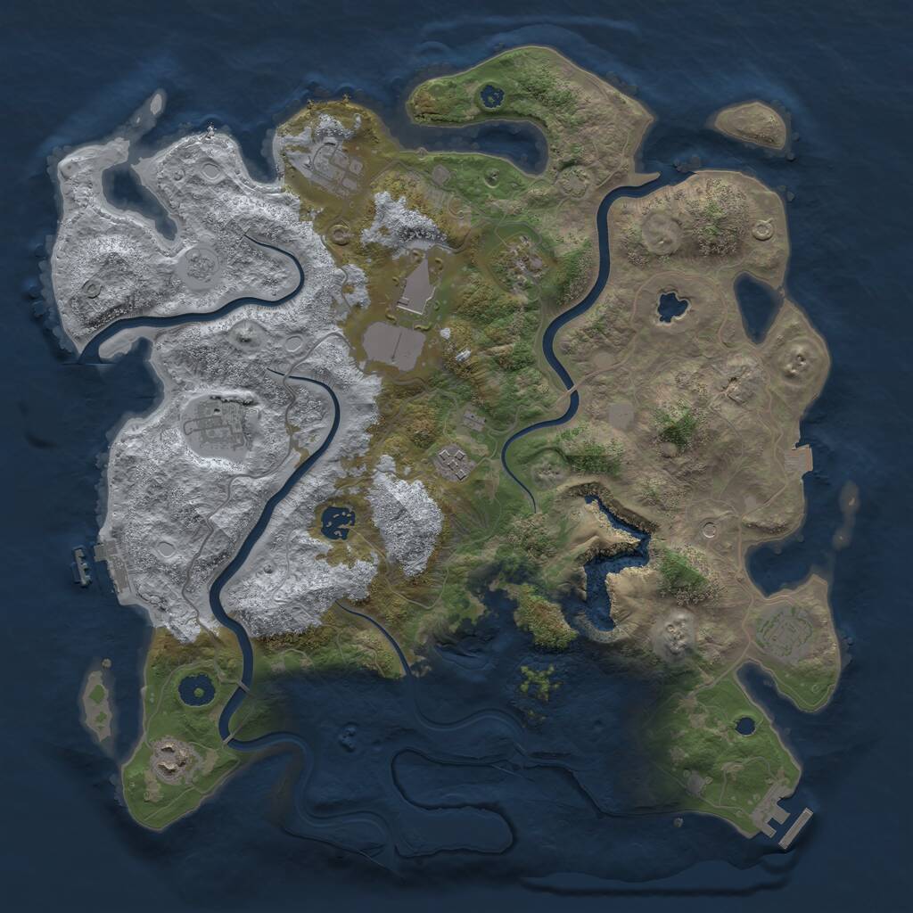 Rust Map: Procedural Map, Size: 4000, Seed: 239583183, 14 Monuments