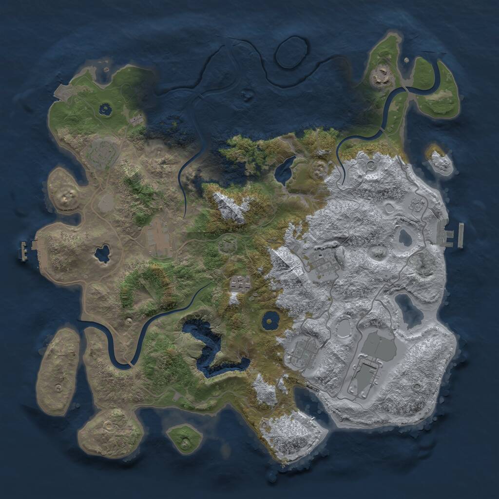 Rust Map: Procedural Map, Size: 4000, Seed: 900033745, 13 Monuments